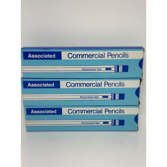 VTG Associated 600 Commercial Pencils New Old Stock Box Pencils Set-of-3 - Picture 3 of 7